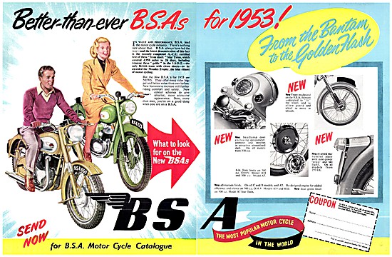 BSA Motor Cycles 1952 Models                                     