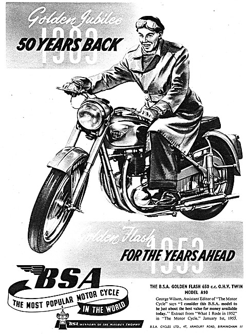 1953 BSA Golden Flash 650 cc - BSA A10                           