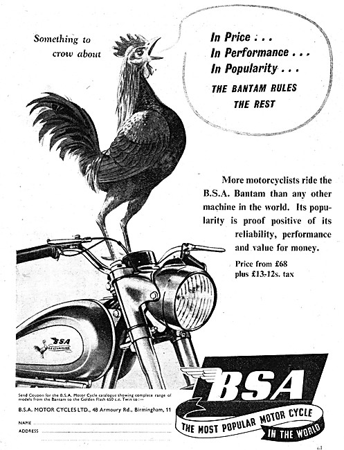 1954 BSA Bantam Advert                                           