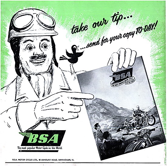 1956 BSA  Motor Cycles Advert                                    