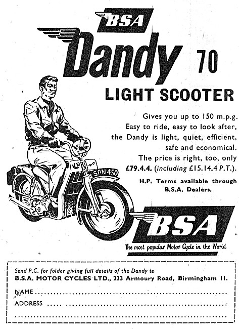 BSA  Dandy Motor Scooter 70 cc                                   