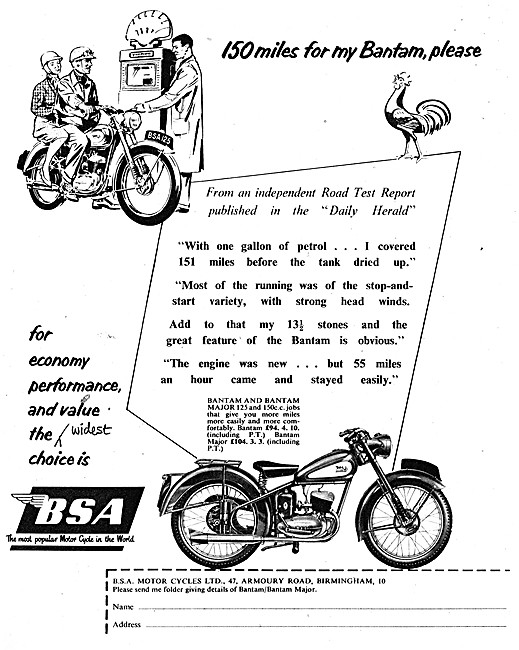 1957 BSA  Bantam Major 150 cc                                    