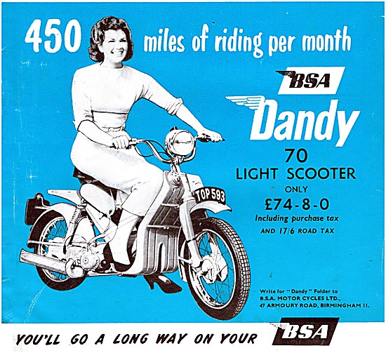 1957 BSA Dandy 70 Light Scooter                                  