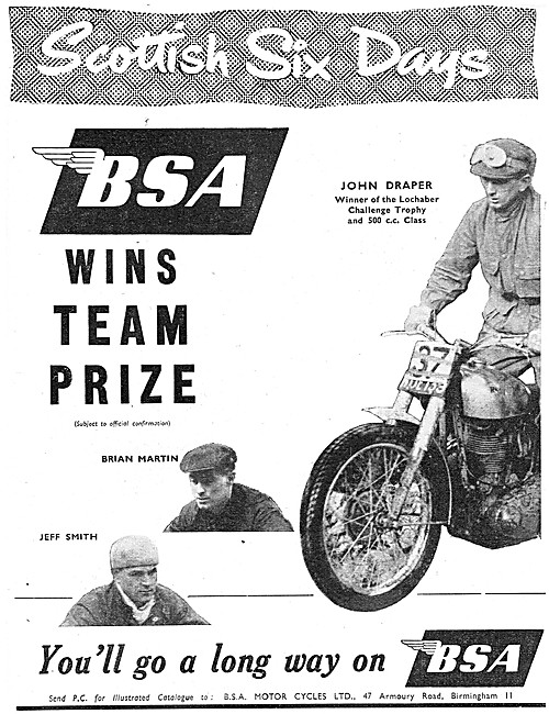 BSA Trials Motorcycles 1957                                      