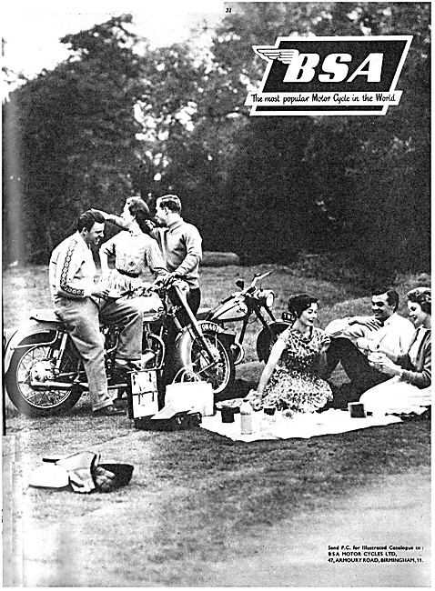 BSA Motor Cycles 1957 Advert                                     