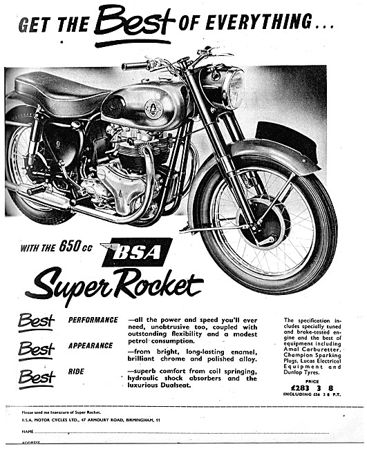1958 BSA Super Rocket 650 cc                                     