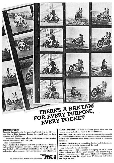 BSA  Bantam Series Motor Cycles 1966 - Bantam Bushman            