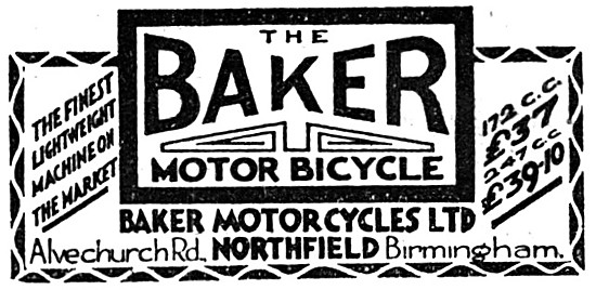 1928 Baker Motor Cycles                                          