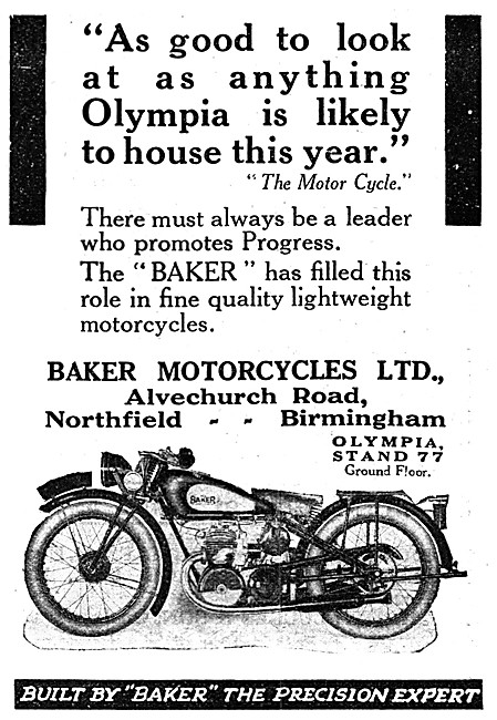 1928 Baker Lightweight Motor Cycles                              