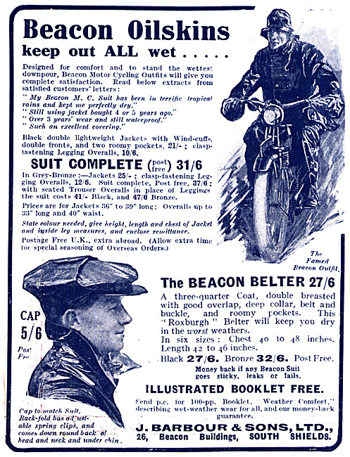 Barbour Weatherproof Suits For Motorcyclists - Beacon Belter Cap 
