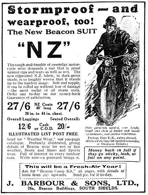 Barbour N.Z. Beacon Suit 1930                                    