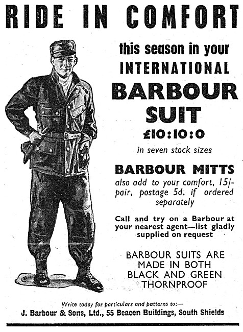 Barbour Suits For Motorcyclists                                  