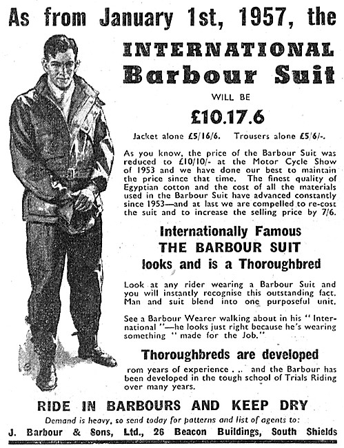 International Barbour Suits For Motorcyclists                    