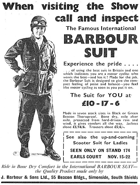 Barbour International Motor Cycle Suit 1958                      