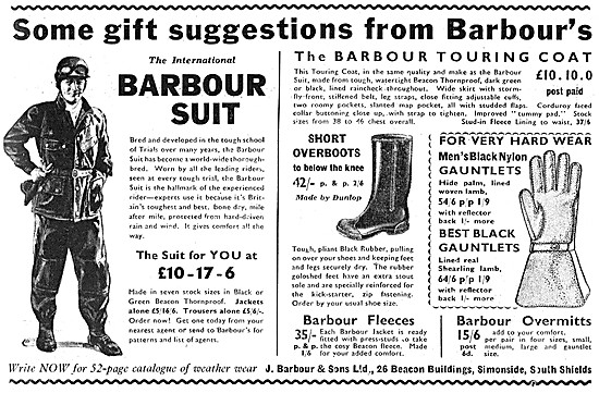 Barbour Weatherproofs For Motorcyclists 1958                     