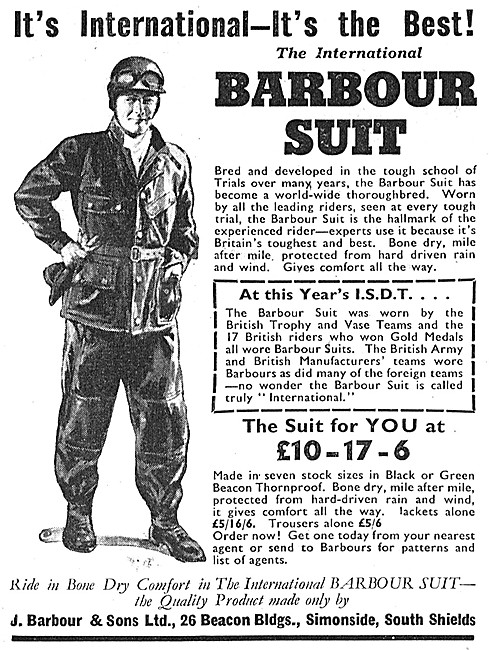 The Barbour International Suit For Motorcyclists                 