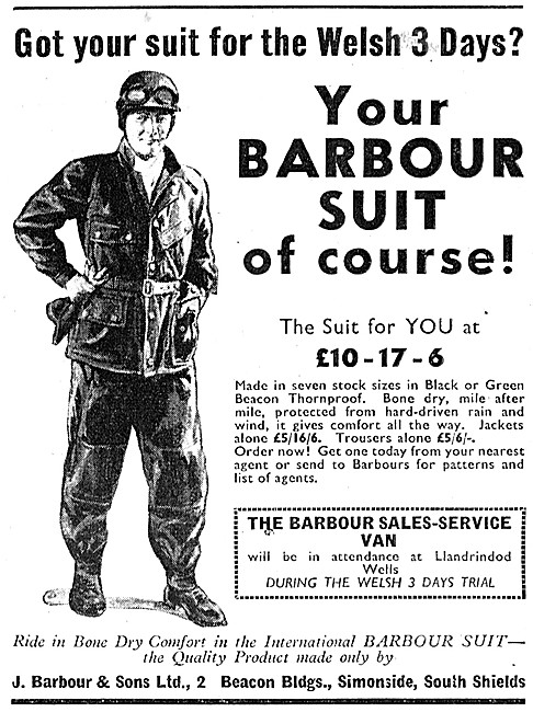 Barbour Motor Cycle Suits                                        