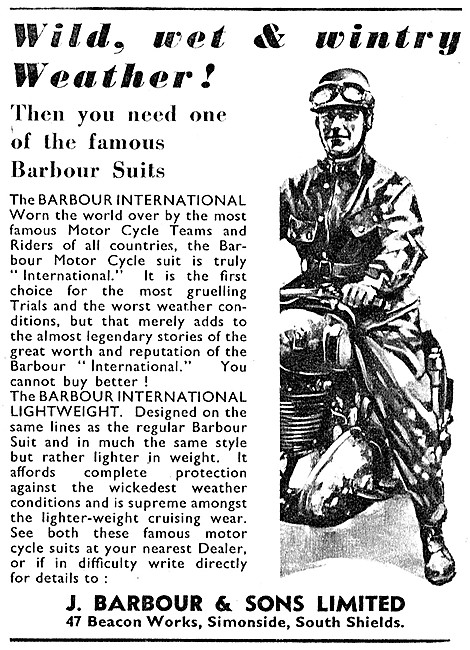 Barbour International Motorcycle Suits                           