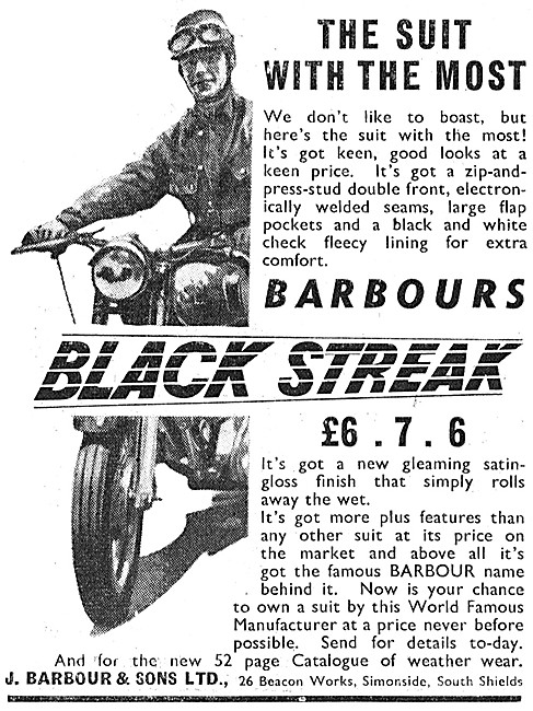 Barbour Black Streak Motor Cycle Suit                            