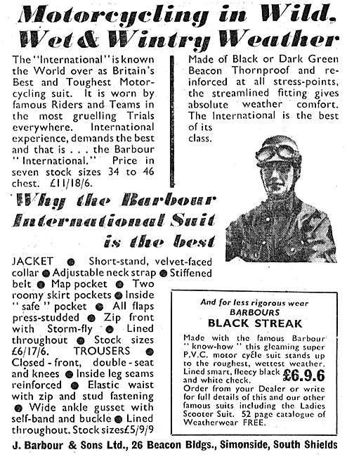The Barbour International Motor Cycle Suit - Barbour Black Streak