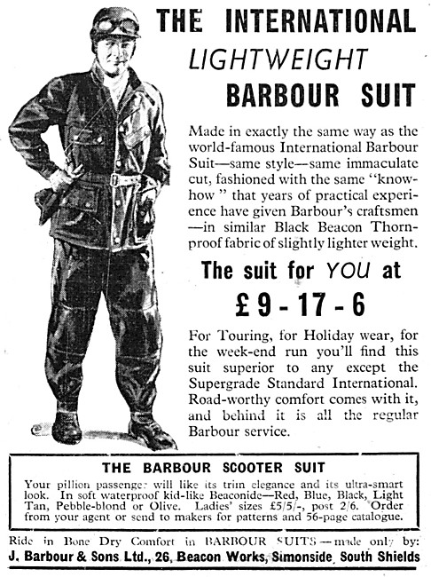 Barbour Suits For Motorcyclists - Barbour Scooter Suit           