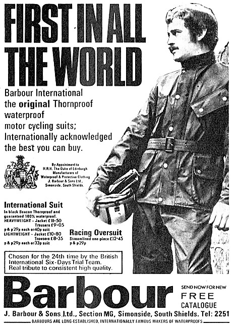 Barbour International Riding Suit For Motorcyclists              
