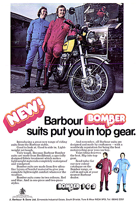 Barbour Bomber Motorcyclists Riding Suits                        