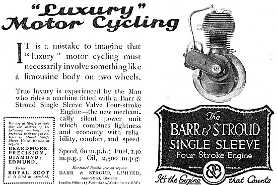 1922 Barr & Stroud Single Sleeve Valve Motor Cycle Engines       