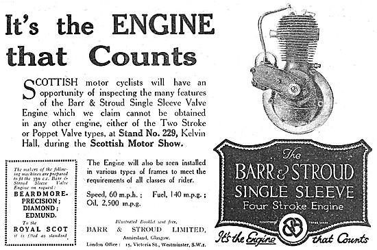 Barr & Stroud Motor Cycle Engines - B.& S. Single Sleeve 4-Stroke