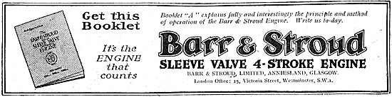1923 Barr & Stroud Sleeve Valve 4-Stroke Motor Cycle Engine      