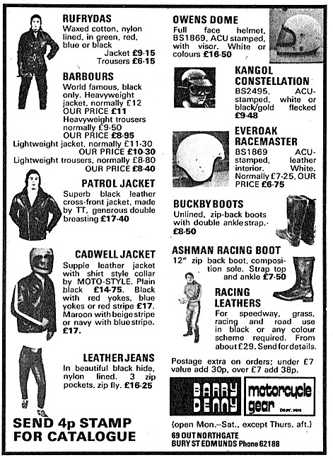 Barry Denny Motorcycle Leather & Protective Clothing             