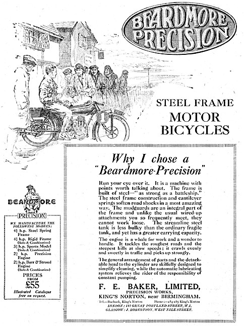 The 1923 Range Of Beardmore Precision Motor Cycles               