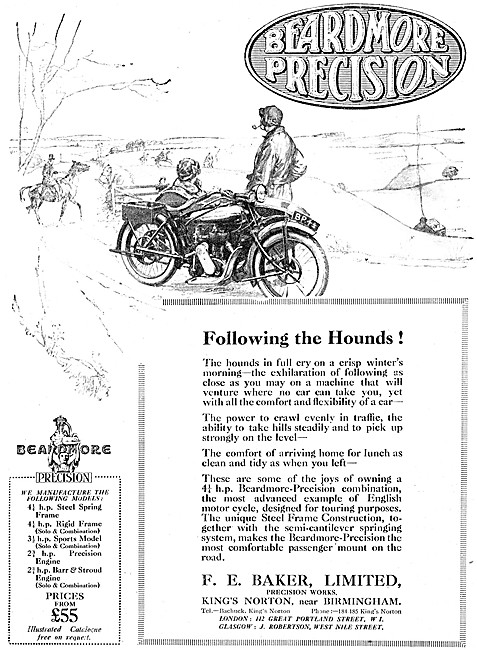 Beardmore Precision Motorcycles 1923 Advert                      