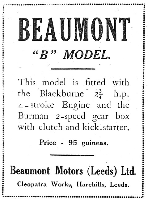 Beaumont Motor Cycles - Beaumont Model B Motor Cycle             