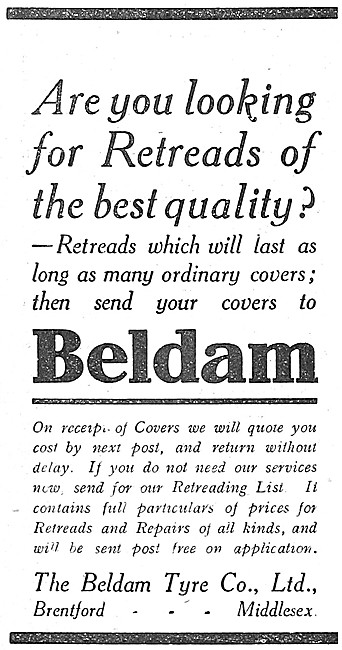 Beldam Motor Cycle Tyres & Retreads                              