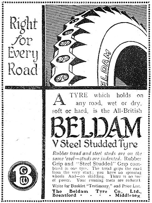 Beldam V Steel Studded Motor Cycle Tyres                         