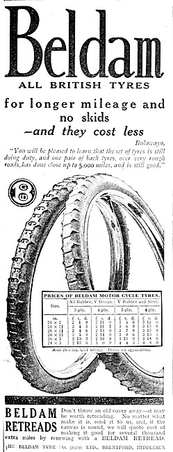 Beldam Motor Cycle Tyres                                         