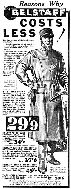 Belstaff Junior Storm Coat 1934 Pattern                          