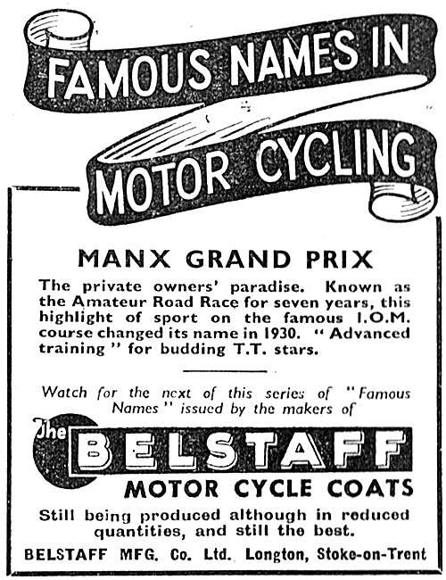 Belstaff Motor Cycling Coats                                     