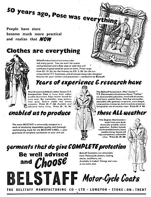 Belstaff Motor Cycle Coats 1953 Styles                           