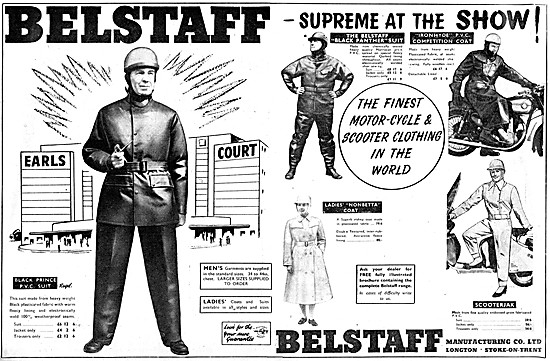 The 1958 Range Of Belstaff Motor Cycle Clothing.                 