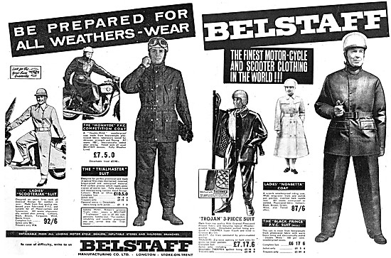 The 1961 Range Of Belstaff Motor Cycle Clothing                  