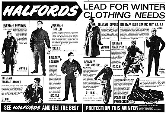 The Full Range Of Belstaff Motorcycle Clothing 1966 - Halfords   