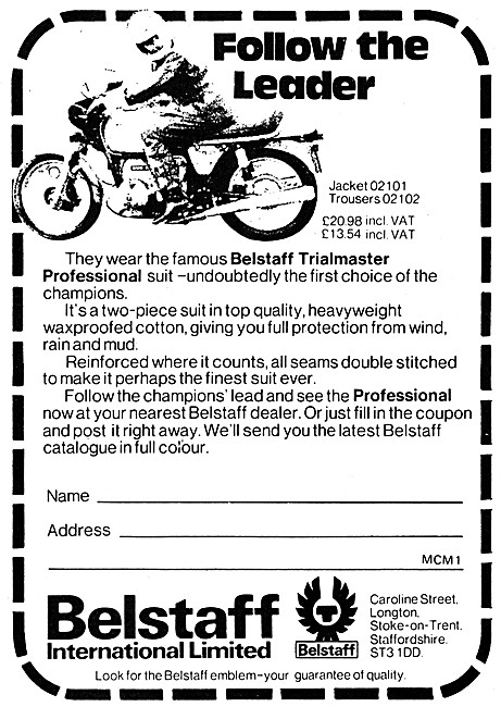Belstaff Trialmaster Motorcycle Wear                             