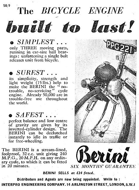 Berini Cyclemotor 1951                                           