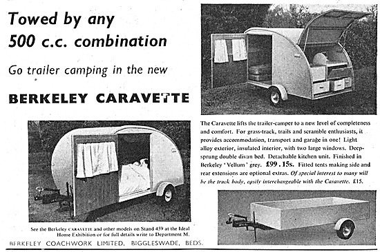Berkeley Caravette Motor Cycle Towed Camper-Caravan              