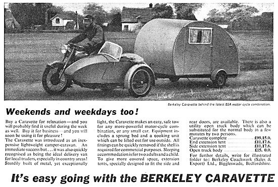 Berkeley Motorcycle Caravan - Berkeley Caravette Caravan         