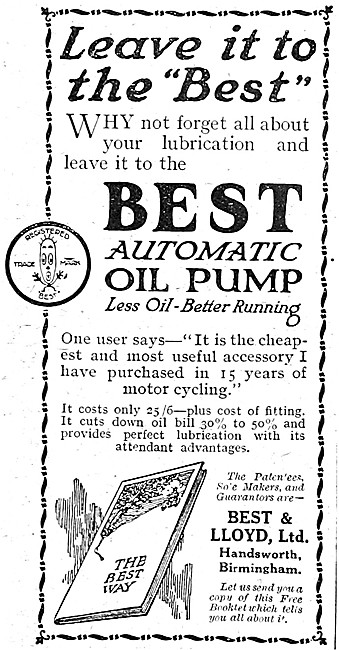 Best & Lloyd Automatic Oil Pump                                  