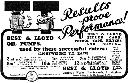 Best & Lloyd Mechanical Oil Pump                                 