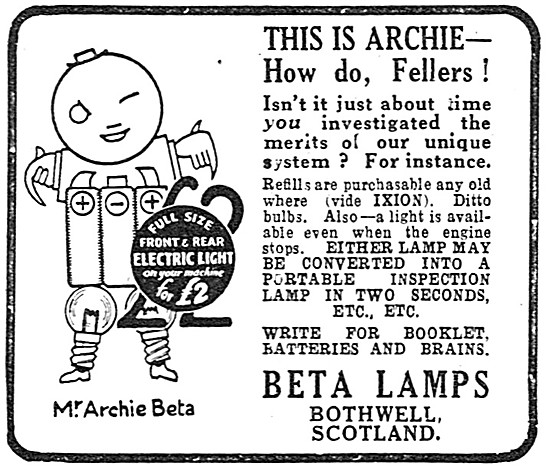 Beta Lamps Motor Cycle Electric Lighting Sets                    